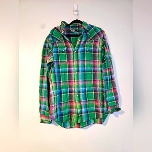 Green Plaid Pearl Snap Button Down by Polo Ralph Lauren